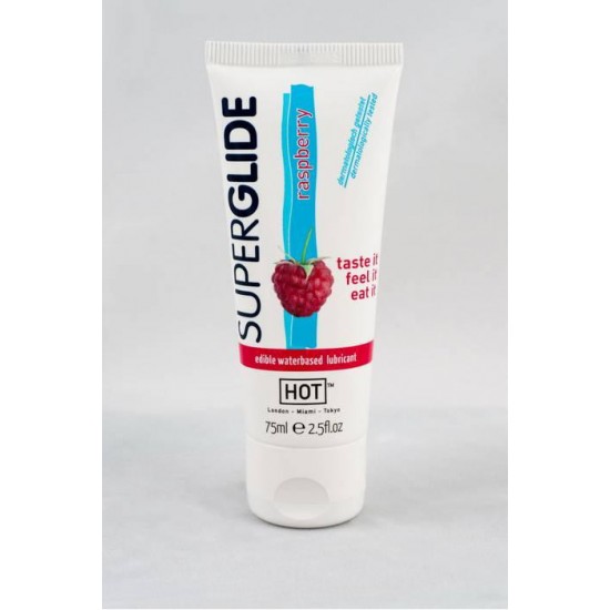 Съедобная смазка на водной основе Superglide для орального секса со вкусом малины 75 мл