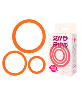 КОЛЬЦО ЭРЕКЦИОННОЕ цвет оранжевый, набор 3 шт арт. SF-70242-08