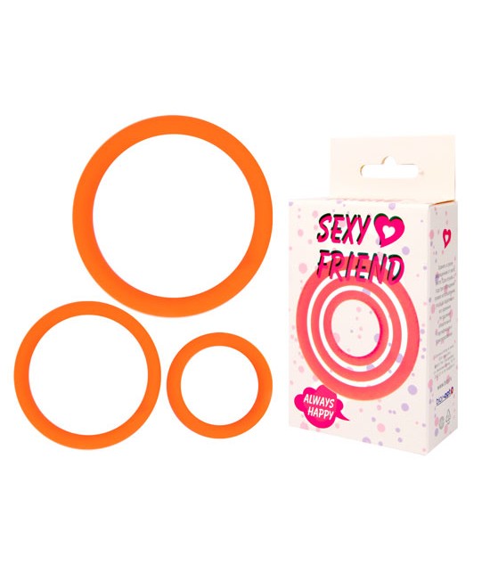 КОЛЬЦО ЭРЕКЦИОННОЕ цвет оранжевый, набор 3 шт арт. SF-70242-08