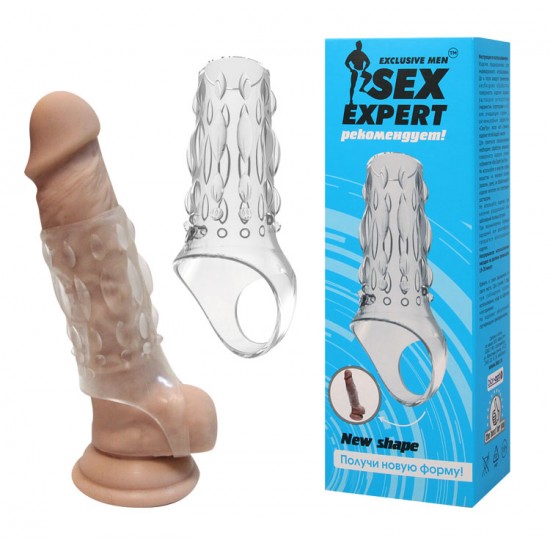 НАСАДКА с кольцом для мошонки, бесцветная