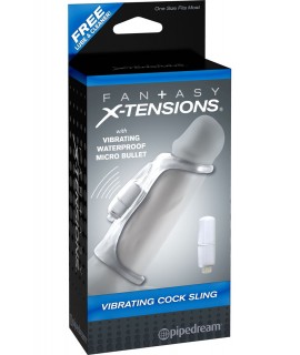 Вибронасадка 14 см. Vibrosling FX - VIBRATING COCK SLING прозрачная