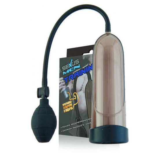 Помпа-массажер для мужчин. Силикон, АБС-пластик. Серия TRAINING - программа тренировок в подарок