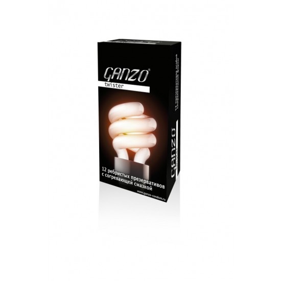 Презервативы Ganzo Twister № 12 Ребристые, с согревающей смазкой 