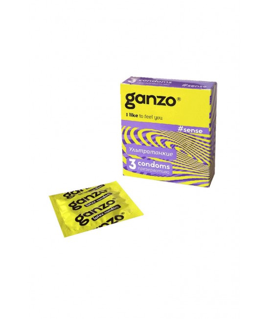 Презервативы Ganzo Sense № 3	Ультратонкие -3 ШТ