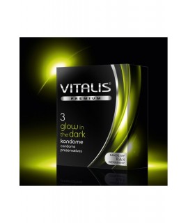 Презервативы ''Vitalis'' №3 (ширина 53 мм.) Светящиеся в темноте