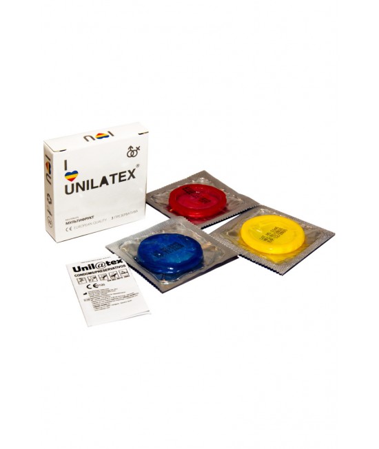 Презервативы Unilatex Multifrutis №3  ароматизированные ,цветные 