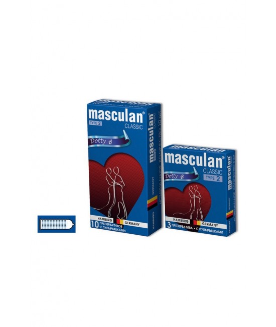 Презервативы Masculan Classic 2, 3 шт. С пупырышками (Dotty) 