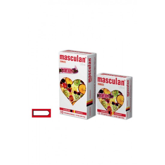 Презервативы Masculan Ultra 1, 3 шт. Тутти-Фрутти (Tutti-Frutti) 