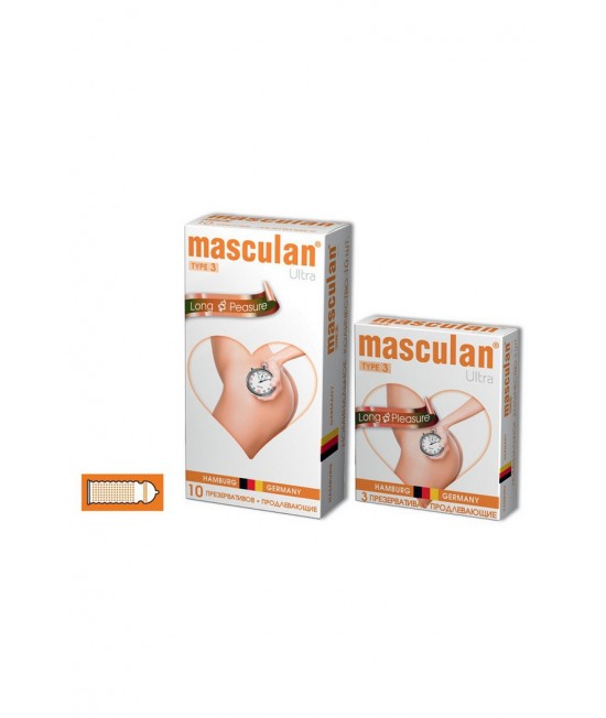 Презервативы Masculan Ultra 3, 3 шт. Продлевающие (Long Pleasure) 