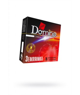 ПРЕЗЕРВАТИВЫ LUXE DOMINO CLASSICS ЗЕМЛЯНИКА, 18 СМ., 3 ШТ. В УПАКОВКЕ
