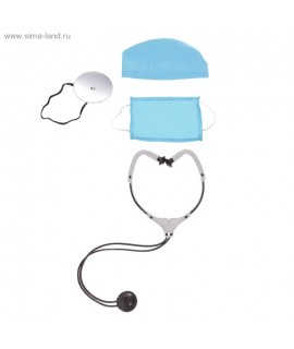 НАБОР "ДОКТОР" (4 предм.: шапочка, маска, фонендоскоп, зеркало) 