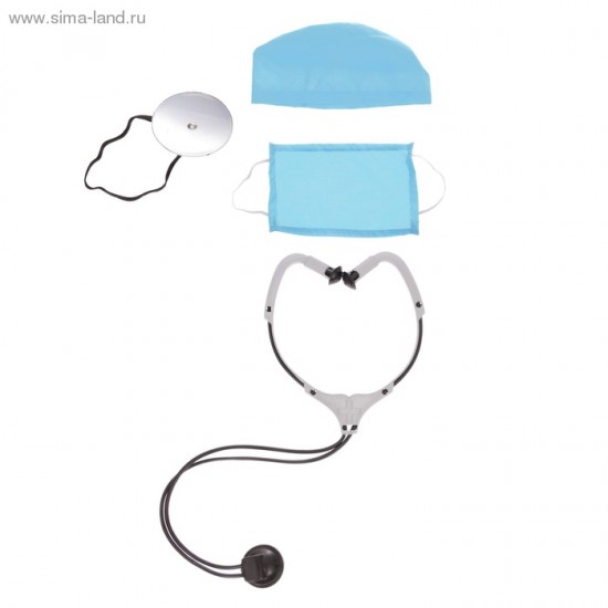 НАБОР "ДОКТОР" (4 предм.: шапочка, маска, фонендоскоп, зеркало) 