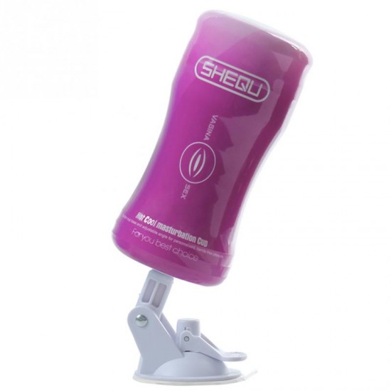 Вибро-мастурбатор на присоске SHEQU HOT COOL CUP Pussy
