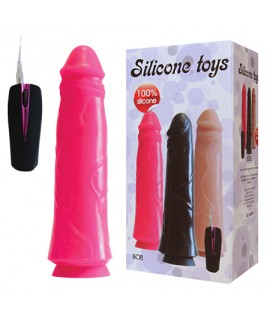 ВИБРАТОР РЕАЛИСТИК "BOB" с выносным пультом, розовый, силикон L 200 мм, D 43 мм арт. ST-40011-6