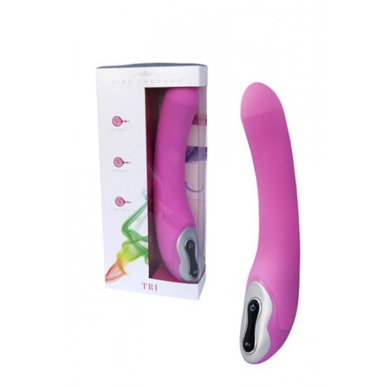 Вибратор многопрограммный 19см розовый силикон Vibe Therapy - Tri