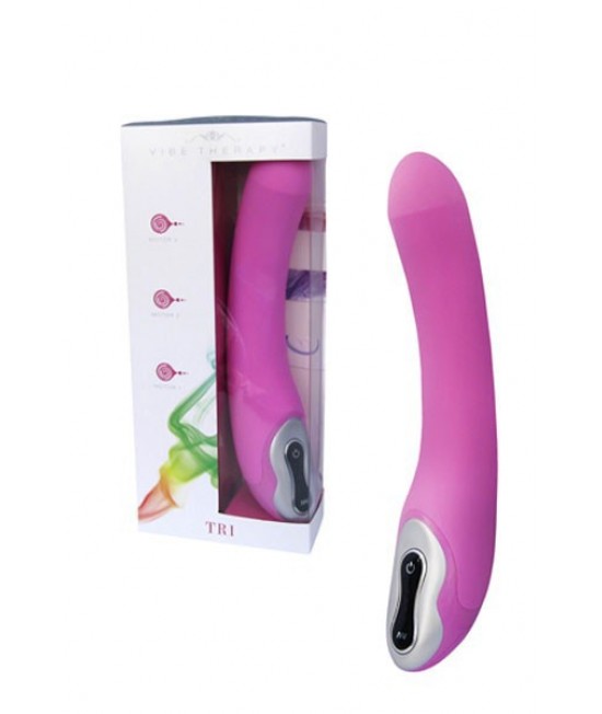 Вибратор многопрограммный 19см розовый силикон Vibe Therapy - Tri