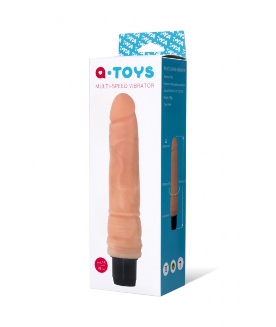 ВИБРАТОР РЕАЛИСТИЧНЫЙ МНОГОСКОРОСТНОЙ С ДОПОЛНИТЕЛЬНЫМ РЕЛЬЕФОМ, 19 СМ