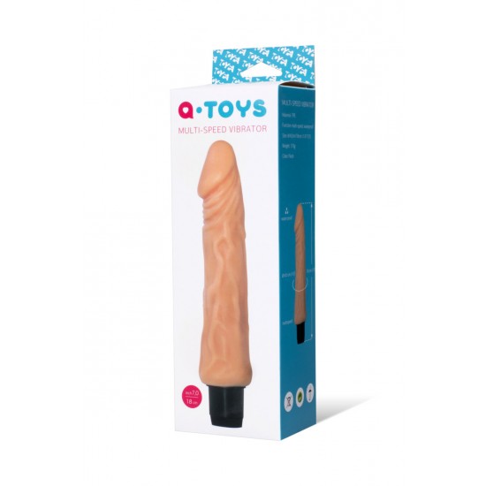 ВИБРАТОР РЕАЛИСТИЧНЫЙ МНОГОСКОРОСТНОЙ С ВЫРАЖЕННОЙ ГОЛОВКОЙ, 19,2 СМ