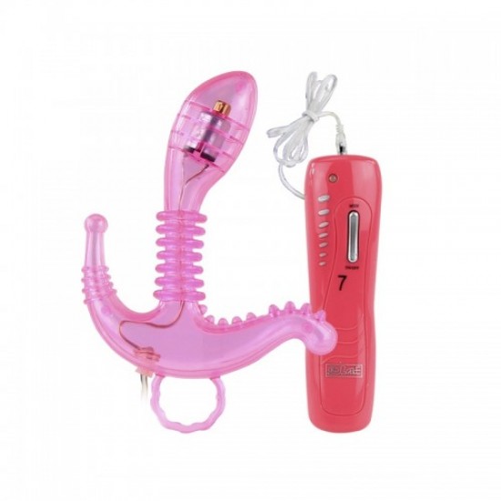 Вибро-стимулятор точки-G с анальным и клиторальным стимуляторами Ol Lady