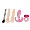 Эротический набор: вибратор, насадки и эрекционное кольцо
