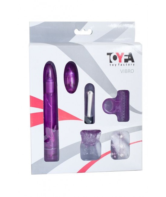 Вибратор с набором насадок 15,2см фиолетовый