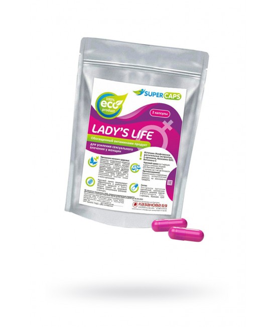 СРЕДСТВО ВОЗБУЖДАЮЩЕЕ ДЛЯ ЖЕНЩИН LADY'S LIFE , 2 капсулы